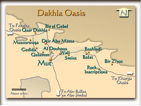 Dakhla map oasis map Egypt