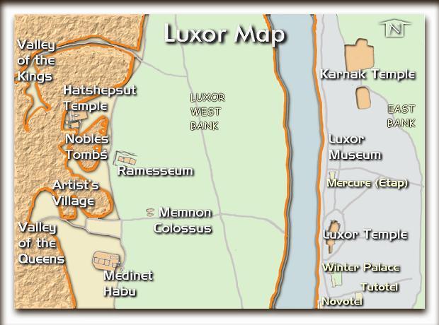 Luxor map of Egypt maps